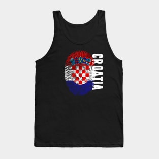 Croatia Flag Fingerprint My Story DNA Croatian Tank Top